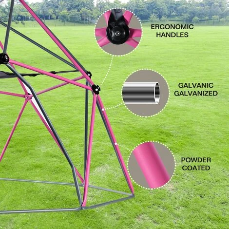 Dome D'escalade De 3,7 M Avec Hamac, Cadre D'escalade Pour Enfants, Dome Antidérapant Pour Jardin Jusqu'à 375 Kg 5 Dome D'escalade De 3,7 M Avec Hamac, Cadre D'escalade Pour Enfants, Dome Antidérapant Pour Jardin Jusqu'à 375 Kg – Image 5