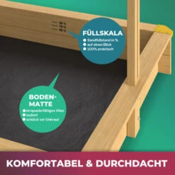 Spielwerk Bac à Sable En Bois D'épicéa Avec Toit Réglable De Protection UV Jeu Pour Enfants Extérieur Jardin -Samu (de) -Pas Cher Clair Jardin Magasin 93988046 4