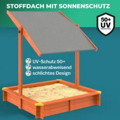 Spielwerk Bac à Sable En Bois D'épicéa Avec Toit Réglable De Protection UV Jeu Pour Enfants Extérieur Jardin -Sami (de) -Pas Cher Clair Jardin Magasin 93988047 3