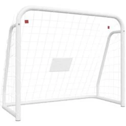 But De Football Et Filet Blanc 125x96x60 Cm Acier Et Polyester VidaXL