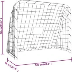 But De Football Et Filet Blanc 125x96x60 Cm Acier Et Polyester VidaXL -Pas Cher Clair Jardin Magasin 95267284 3