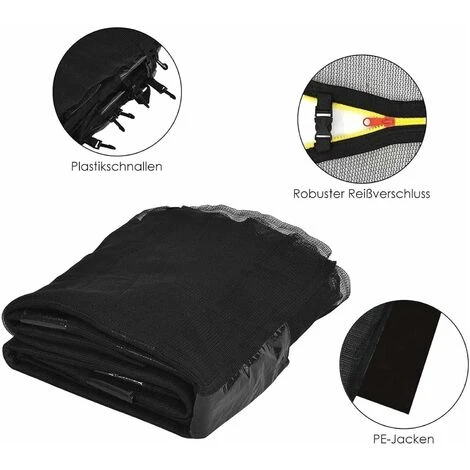 BDD Filet De Sécurité De Remplacement Pour Trampoline, Ø305cm Filet De Sécurité Pour Trampoline Avec Fermeture éclair, Filet De Sécurité 8 Poteaux Droits 3 BDD Filet De Sécurité De Remplacement Pour Trampoline, Ø305cm Filet De Sécurité Pour Trampoline Avec Fermeture éclair, Filet De Sécurité 8 Poteaux Droits – Image 3