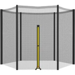 Filet De Sécurité De Remplacement Pour Trampoline, Ø305cm Filet De Sécurité Pour Trampoline Avec Fermeture éclair, Filet De Sécurité à 6 Poteaux Droits