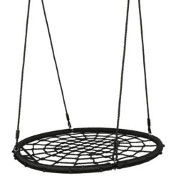 Balançoire Extérieure, Balançoire Nid D'oiseau Maille Filet 100 Cm à Suspendre Ajustable Enfant Adulte Jardin Extérieur 150 Kg, Noir