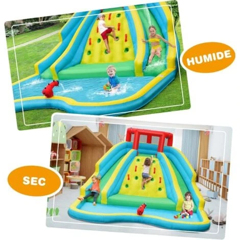 GOPLUS Château Gonflable Avec Toboggans& Pataugeoire Avec Canon à Eau, Mur D’Escalade, Aire De Jeux Gonflable, Avec Souffleur 680w, Cadeau Pour 3 Enfants De 3 à 10 Ans 160KG 5 GOPLUS Château Gonflable Avec Toboggans& Pataugeoire Avec Canon à Eau, Mur D’Escalade, Aire De Jeux Gonflable, Avec Souffleur 680w, Cadeau Pour 3 Enfants De 3 à 10 Ans 160KG – Image 5