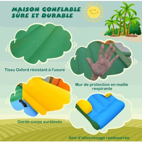 GOPLUS Château Gonflable 8 En 1 Avec Zone DeSaut, Toboggan&Bassin, 50 Boules Océaniques, Soufflerie 680W Structure Aire De Jeux Gonflable Extérieur Pour 3 Enfants 3-10 Ans Jusqu’à 180KG 2 GOPLUS Château Gonflable 8 En 1 Avec Zone DeSaut, Toboggan&Bassin, 50 Boules Océaniques, Soufflerie 680W Structure Aire De Jeux Gonflable Extérieur Pour 3 Enfants 3-10 Ans Jusqu’à 180KG – Image 2