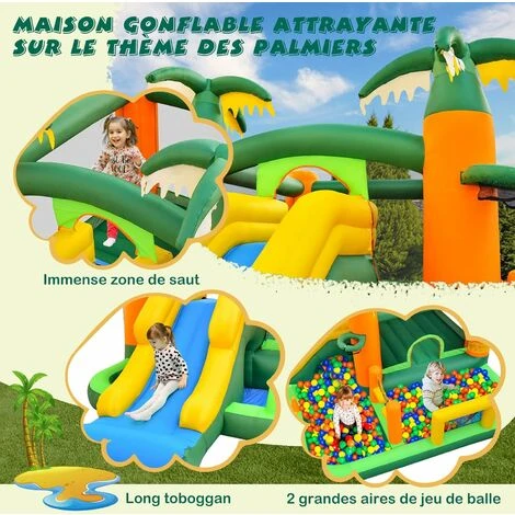 GOPLUS Château Gonflable 8 En 1 Avec Zone DeSaut, Toboggan&Bassin, 50 Boules Océaniques, Soufflerie 680W Structure Aire De Jeux Gonflable Extérieur Pour 3 Enfants 3-10 Ans Jusqu’à 180KG 3 GOPLUS Château Gonflable 8 En 1 Avec Zone DeSaut, Toboggan&Bassin, 50 Boules Océaniques, Soufflerie 680W Structure Aire De Jeux Gonflable Extérieur Pour 3 Enfants 3-10 Ans Jusqu’à 180KG – Image 3