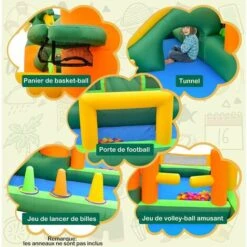 GOPLUS Château Gonflable 8 En 1 Avec Zone DeSaut, Toboggan&Bassin, 50 Boules Océaniques, Soufflerie 680W Structure Aire De Jeux Gonflable Extérieur Pour 3 Enfants 3-10 Ans Jusqu’à 180KG 8 GOPLUS Château Gonflable 8 En 1 Avec Zone DeSaut, Toboggan&Bassin, 50 Boules Océaniques, Soufflerie 680W Structure Aire De Jeux Gonflable Extérieur Pour 3 Enfants 3-10 Ans Jusqu’à 180KG -Pas Cher Clair Jardin Magasin 96349833 4