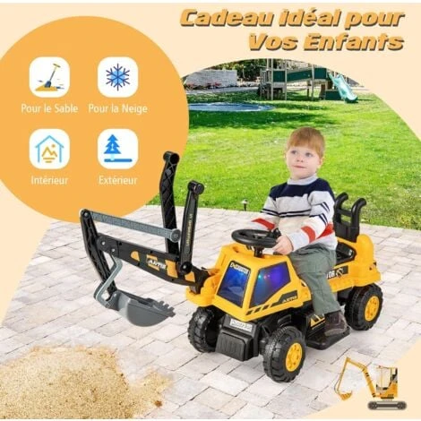 COSTWAY 6V Excavatrice Electrique Enfants Avec Pelle & Siège Rotatif, Pelleteuse Enfants Avec Lumières LED, Musique, Espace De Rangement Caché, Charge 25KG, Tractopelle Pour Enfants De 3 Ans+ (Vert) 2 COSTWAY 6V Excavatrice Electrique Enfants Avec Pelle & Siège Rotatif, Pelleteuse Enfants Avec Lumières LED, Musique, Espace De Rangement Caché, Charge 25KG, Tractopelle Pour Enfants De 3 Ans+ (Vert) – Image 2