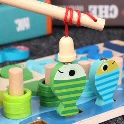 Montessori Math Jeu De Plug-in/jeu De Pêche Pour Enfants Jouets En Bois Tri Plug-in Puzzle Mathématiques Comptage Apprentissage Préscolaire Bébé Blocs De Bois Jouets Pour Enfants Pour Garçons Filles D -Pas Cher Clair Jardin Magasin 97566113 4