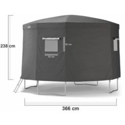 Tente Camping Et Cabane Pour Trampoline 12FT-366cm - Gris -Pas Cher Clair Jardin Magasin 97836646 3