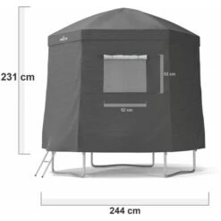 Tente Camping Et Cabane Pour Trampoline 8FT-244cm - Gris -Pas Cher Clair Jardin Magasin 97836678 3