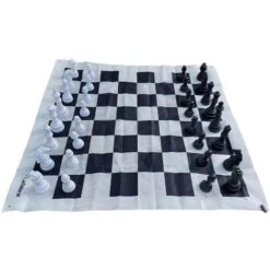 ALLDORO Échecs XXL Jeu D'échecs Version XXL - Terrain De Jeu : 158 X 158 Cm - Sac De Rangement Pratique - A Partir De 3 Ans