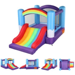 Chateau Gonflable Aire De Jeux Gonflable Avec Trampoline Et Escalade, Avec Souffleur,360x240x210cm -Pas Cher Clair Jardin Magasin 98091610 4