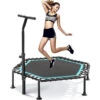Trampoline De Fitness Pliable Avec Poignée Réglable. Trampoline Pour Exercice. Trampoline Avec Pieds Antidérapants Pour Adultes/enfants. Trampoline En Design Silencieux. Charge Maximale 130 Kg