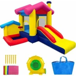 Château Gonflable Avec Ventilateur De 370 W Et Trampoline Pour Enfants - Pour L'intérieur Et L'extérieur, 320x265x243cm NAIZY -Pas Cher Clair Jardin Magasin 99356608 4