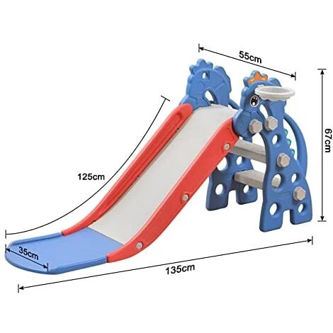 Toboggan Pour Enfants 3 En 1 Toboggan Indoor Multifonctionnel Toboggan Pour Bébés Avec Panier De Basket & Pliable Toboggan De Jardin 135x55x67cm NAIZY 2 Toboggan Pour Enfants 3 En 1 Toboggan Indoor Multifonctionnel Toboggan Pour Bébés Avec Panier De Basket & Pliable Toboggan De Jardin 135x55x67cm NAIZY – Image 2