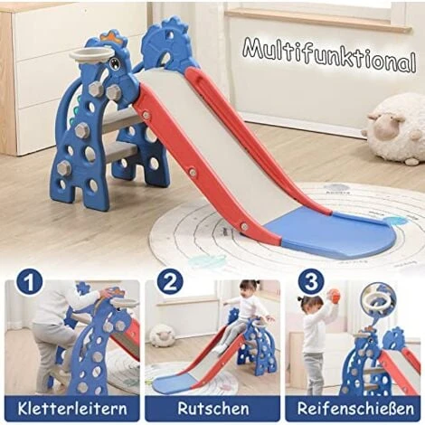 Toboggan Pour Enfants 3 En 1 Toboggan Indoor Multifonctionnel Toboggan Pour Bébés Avec Panier De Basket & Pliable Toboggan De Jardin 135x55x67cm NAIZY 4 Toboggan Pour Enfants 3 En 1 Toboggan Indoor Multifonctionnel Toboggan Pour Bébés Avec Panier De Basket & Pliable Toboggan De Jardin 135x55x67cm NAIZY – Image 4