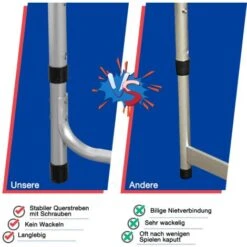 Beer Pong Table Avec 100 Gobelets Et 5 Balles Réglable En Hauteur En Aluminium Et MDF - 242 X 62CM Noir NAIZY -Pas Cher Clair Jardin Magasin 99357103 3